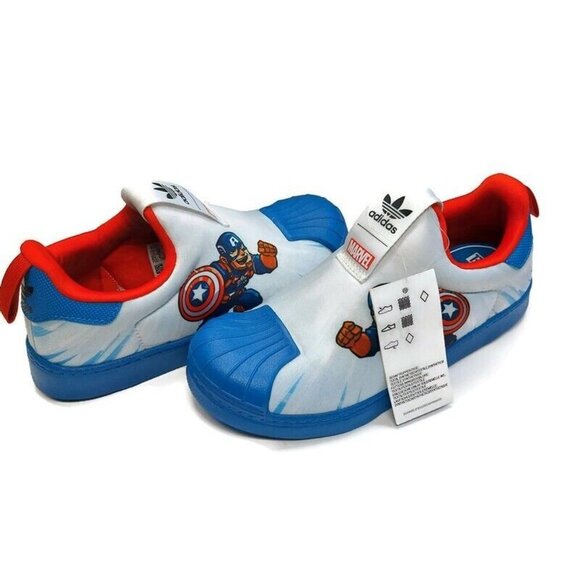 adidas Originals Superstar 360 C Slip On Shoes Marvel Captain America Size 2.5 - Picture 9 of 9